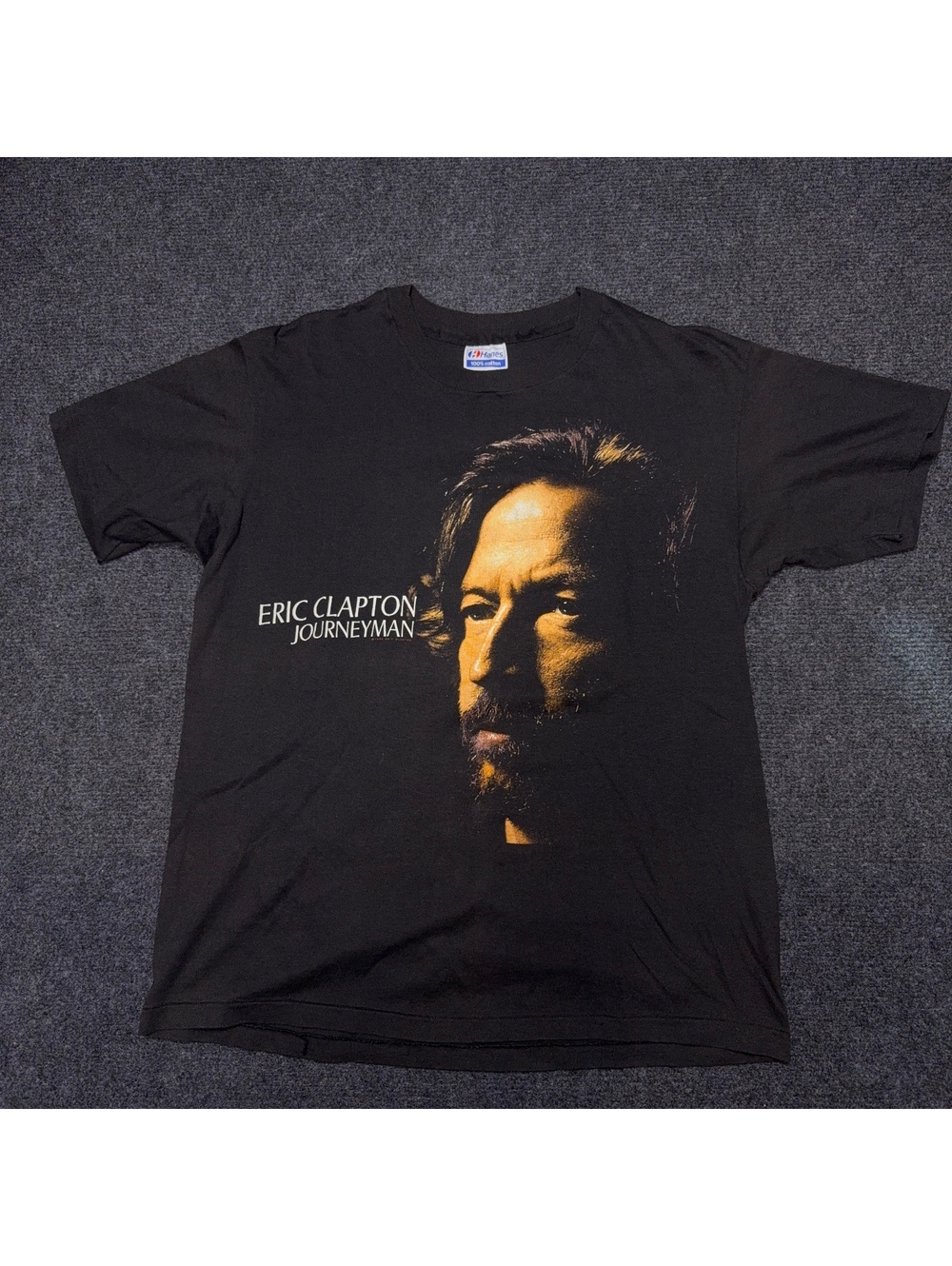 Vintage Eric Clapton Journeyman T Shirt L Black Hanes Rock Band Tee